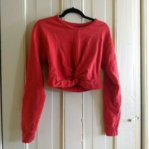 NWT Allsaints long-sleeve twist-front crop